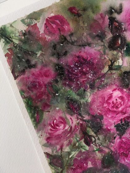 ภาพวาดสีน้ำไม่รวมกรอบ  ภาพดอกไม้สีชมพู ขนาด  18 x 25 ซม. ww ของขวัญแทนใจให้คนพิเศษ ภาพวาด ของขวัญ ติดผนัง A059 รูปที่ 4