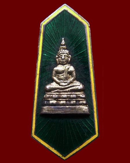 เข็มกลัด-แหนบกรรมการที่ระลึกงานประจำปีพระพุทธสิหิงค์ จ.ชลบุรี พ.ศ. 2503 กับ 2506 เนื้อเงินลงยาสีเขียว รูปที่ 3