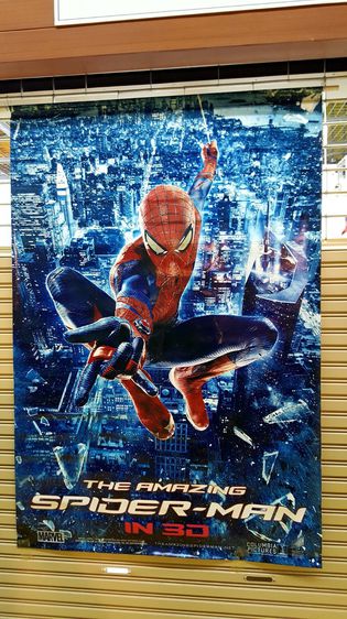 (RARE+) THE AMAZING SPIDER-MAN MOVIE BANNER ภาพยนต์ปี 2012 แบรน์เนอร์ใหญ่ขนาด 120x180 cm. ของแท้ รูปที่ 1