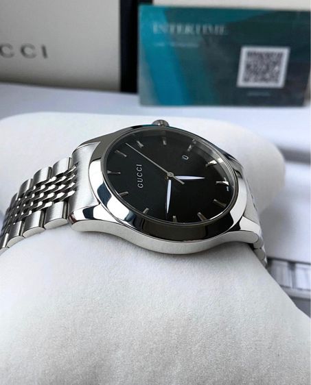⌚️G ucci Round Face Black Dial Date รูปที่ 6