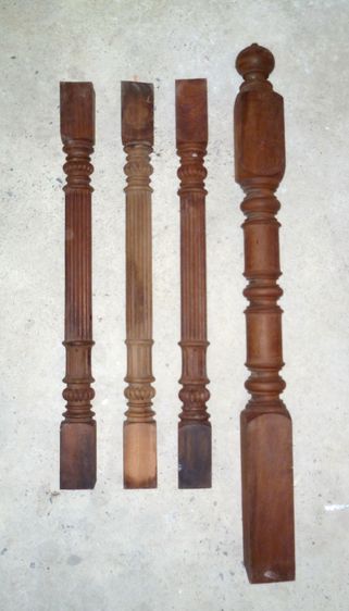 เสาและลูกกรงบันใดไม้มะค่า และมัานั่งกลึงกลมไม้มะค่า รูปที่ 9