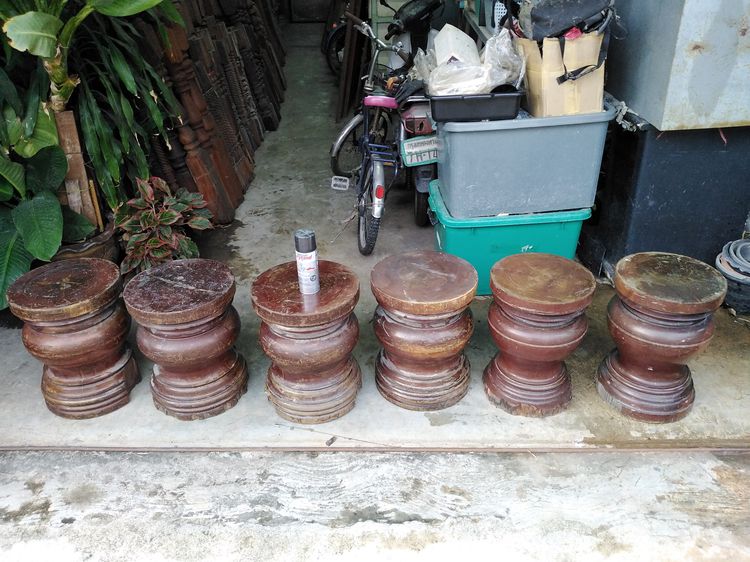 เสาและลูกกรงบันใดไม้มะค่า และมัานั่งกลึงกลมไม้มะค่า รูปที่ 10