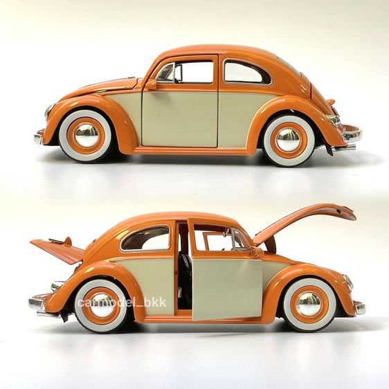 โมเดลรถเหล็ก Volkswagen Beetle Orange Cream Bigtime Kustoms ปี 1959 แบรนด์ Jada ขนาด 1 ต่อ 24 โมเดลรถโฟล์คสวาเกน รถเต่า Diecast CarModelBKK รูปที่ 2
