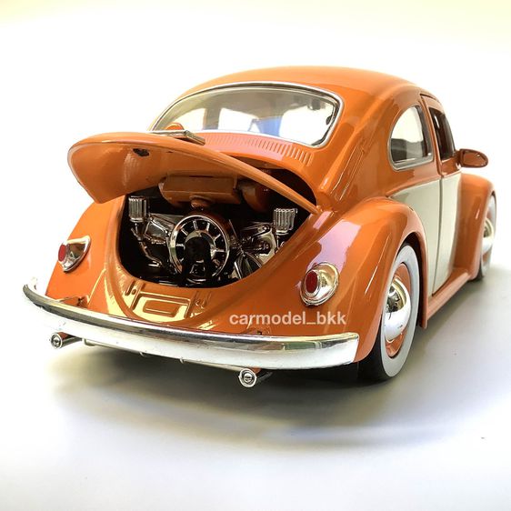 โมเดลรถเหล็ก Volkswagen Beetle Orange Cream Bigtime Kustoms ปี 1959 แบรนด์ Jada ขนาด 1 ต่อ 24 โมเดลรถโฟล์คสวาเกน รถเต่า Diecast CarModelBKK รูปที่ 6