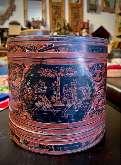 เครื่องเขินโบราณพม่า Burmese lacquer ware รูปที่ 1