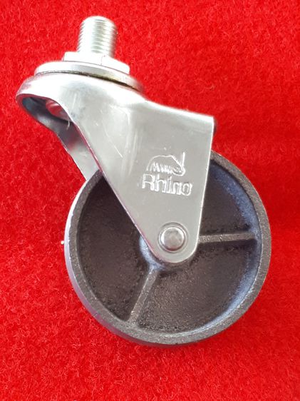 (82) ลูกล้อเหล็ก ขนาด 2.5 นิ้ว Rhino เเกนเกลียว แป้นหมุน จำนวน 1 ชุด มี 4 ลูก รูปที่ 3