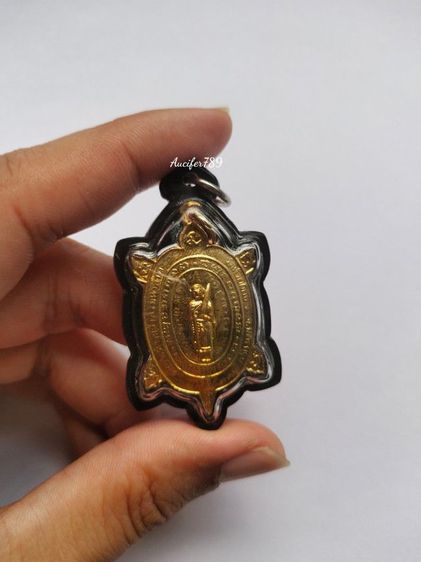 เหรียญ เต่าสิวะลีมหาลาภ ปี2537 เนื้อกะไหล่ทอง หลวงปู่หลิว ประกันแท้ รูปที่ 4