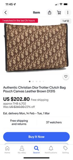 Christian Dior Trotter Clutch Brown Leather  รูปที่ 16