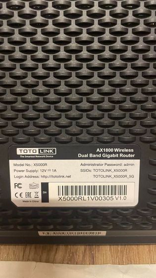 ขาย Router TOTOLINK (X5000R) Wireless AX1800 Dual Band Gigabit  มือสองราคาถูก รูปที่ 3