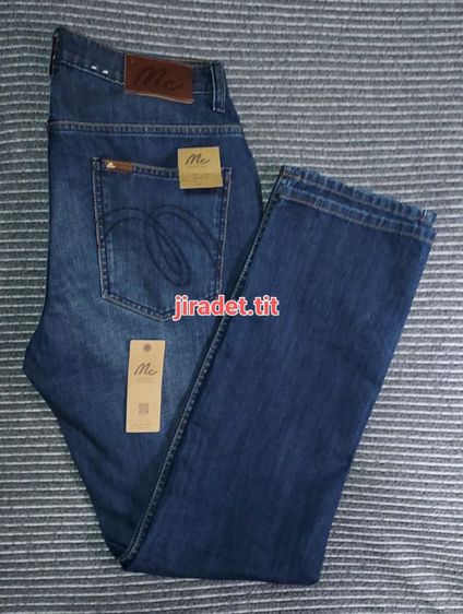 อื่นๆ Mc jeans กางเกงยีนส์ทรงขาตรง สียีนส์ขนาดเอวกลาง เอว 31 ความยาว 30 สะโพก 39.5 สีอ่อนฟอกขัด เดินด้วยด้ายสีทอง โลโก้ MC JEANS (สินค้าใหม่)