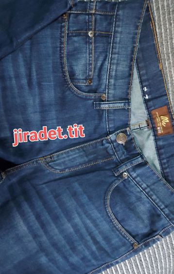 Mc jeans กางเกงยีนส์ทรงขาตรง สียีนส์ขนาดเอวกลาง เอว 31 ความยาว 30 สะโพก 39.5 สีอ่อนฟอกขัด เดินด้วยด้ายสีทอง สินค้าใหม่ (Original)  รูปที่ 9