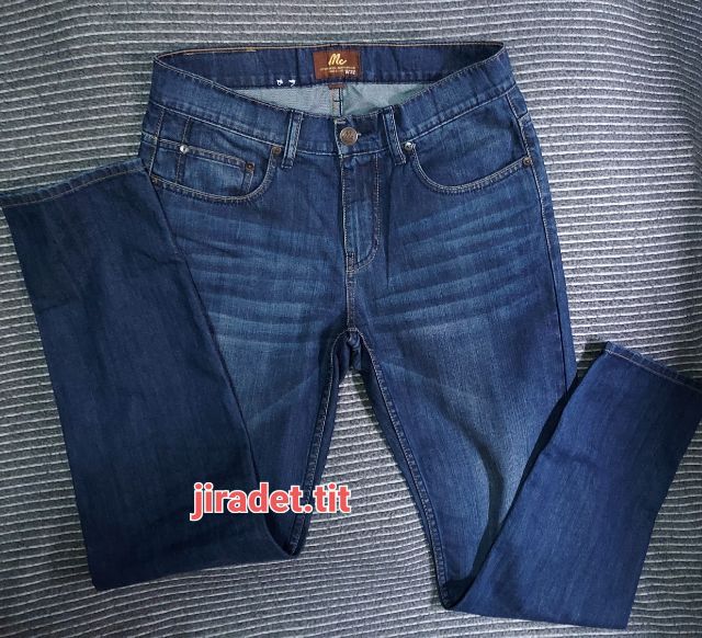 Mc jeans กางเกงยีนส์ทรงขาตรง สียีนส์ขนาดเอวกลาง เอว 31 ความยาว 30 สะโพก 39.5 สีอ่อนฟอกขัด เดินด้วยด้ายสีทอง สินค้าใหม่ (Original)  รูปที่ 8