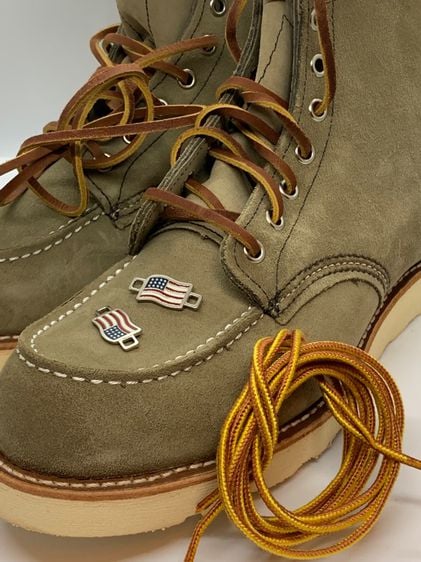Red wing suede boots made in USA  รูปที่ 7