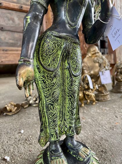 นางอัปสรทองเหลืองอินเดีย Apsara brass statue รูปที่ 7
