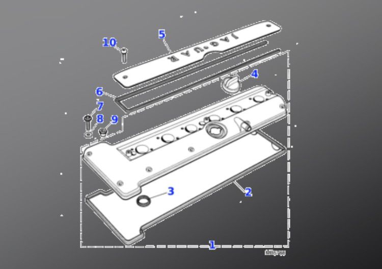 อะไหล่ ซีลยาง Jaguar X300 URO Engine Valve Cover Washer Seal Part no. NBC2575CA ยางรองคอยสปริง MNA2162AB รูปที่ 6