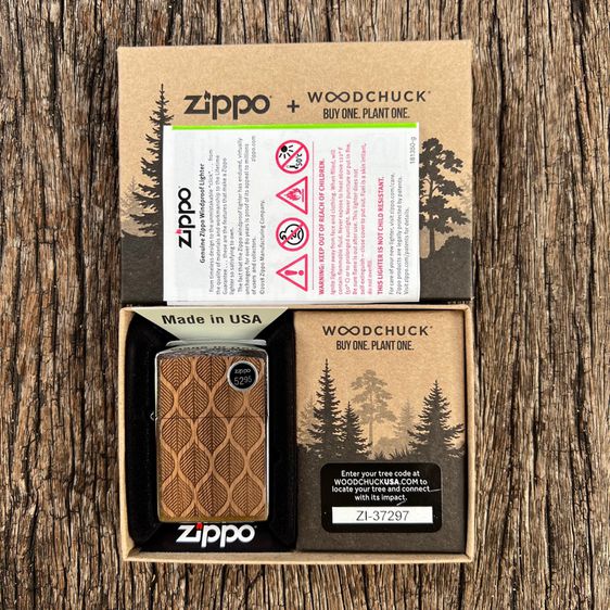 Zippo 49708 WOODCHUCK USA Walnut Leaves รูปที่ 4