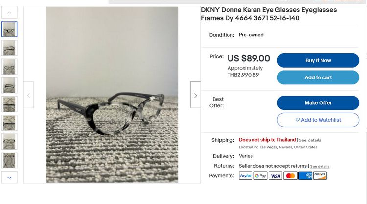 DKNY DY 4664 3671 Size 52-16-140 mm Donna Karan Eyeglasses Frames กรอบแว่นของแท้มือสอง รุ้นนี้เป็นรุ่นขายดี สีนี้ก้อเป็นสีขายดีเอาไปเปลี่ยนเ รูปที่ 2