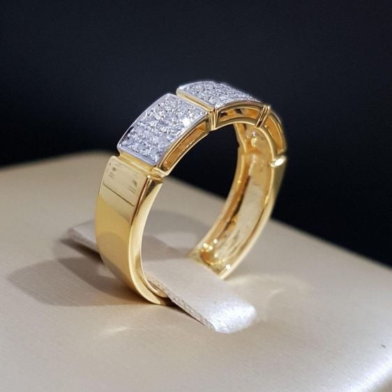 แหวนทอง แหวนแถวทรงสวยแนวใหม่ ตัวเรือนทอง 9k รูปที่ 5