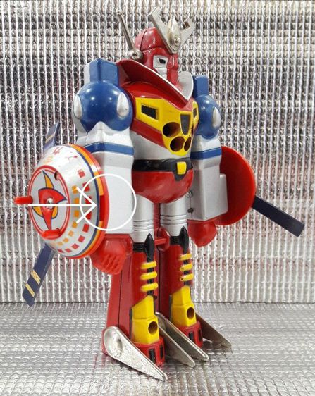 Mekanda Robot, Zincron (die-cast), Stock no. 43740, Marukai Trading co., Product of Japan, (6 rockets and 2 accessary badges included)  รูปที่ 7