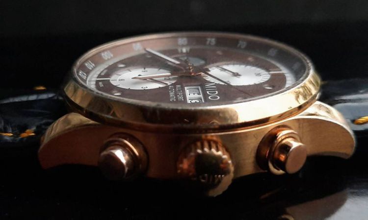 นาฬิกาสวิสโครโนกราฟจับเวลา 3วง MIDO รุ่น Multifort สีทอง Rose Gold PVD รูปที่ 6