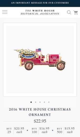 ขอขายรถโชว์วินเทจรถสะสมจาก White house USA made in USA รถที่ระลึกจัดงานใน white house Christmas omament 2016 ขนาดของรถยาว 9 ซม.วัตถุทอง 24k. รูปที่ 3