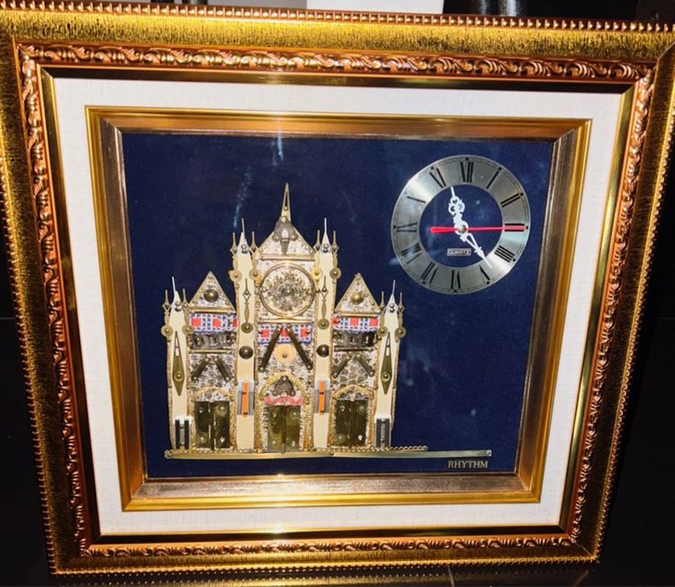 นาฬิกาแขวน นาฬิกาRhythm ในกรอบกระจก