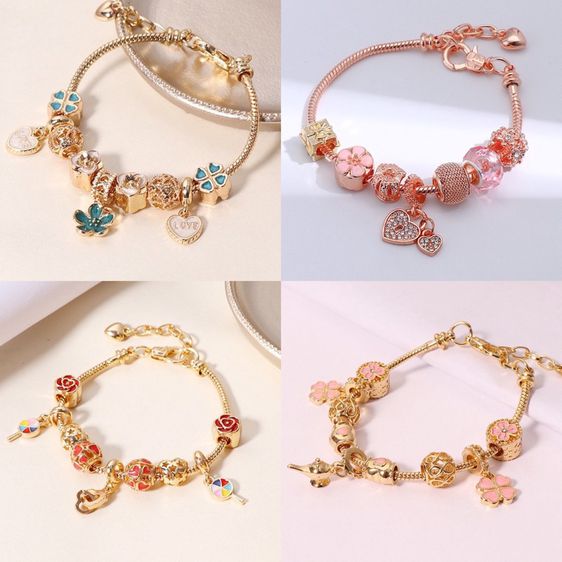  กำไลพร้อมชาร์ม ลายหวานมากๆ สายปรับขนาดได้ ตัวกำไลสามารถถอดชาร์มได้ รูปที่ 2