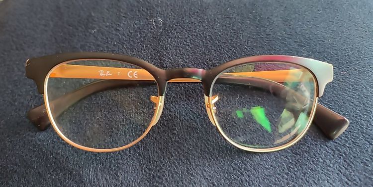 Ray-Ban RB 6317 28323  size 49-20 140 mm Black Gold Eyeglasses  Frame Only กรอบแว่นตาของแท้มือสอง เอาไปเปลี่ยนเลนส์ตามสะดวก ของใหม่ตอนเปิดตั รูปที่ 5