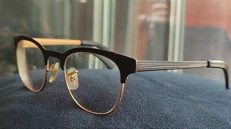 Ray-Ban RB 6317 28323  size 49-20 140 mm Black Gold Eyeglasses  Frame Only กรอบแว่นตาของแท้มือสอง เอาไปเปลี่ยนเลนส์ตามสะดวก ของใหม่ตอนเปิดตั รูปที่ 7