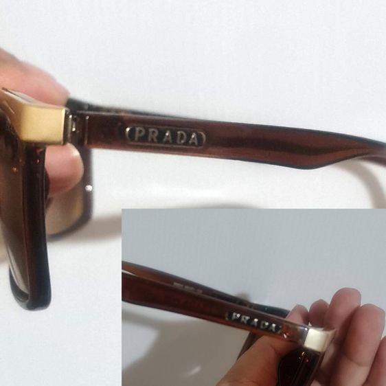 แว่นตา Prada ปราด้ามือสองของแท้ กรอบด้านบนสีทอง ก้านตีแบรนด์ปราด้า มาพร้อมกล่อง รูปที่ 9