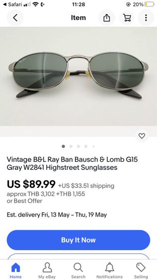 แว่น Vintage Ray Ban Bausch and Lomb G15 Gray W2841 รูปที่ 10