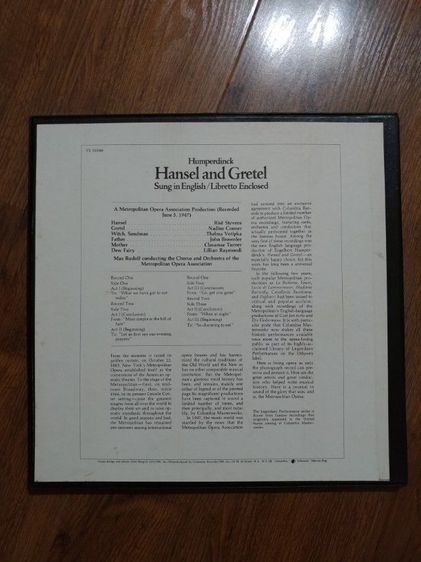 ขายแผ่นเสียงเพลงสากล Metropolitan Opera อัลบั้มชุด HUMPERDINCK Hansel and Gretel แผ่นลิขสิทธิ์แท้ Boxset 2 แผ่นพร้อม Booklet สวย สภาพดี รูปที่ 12