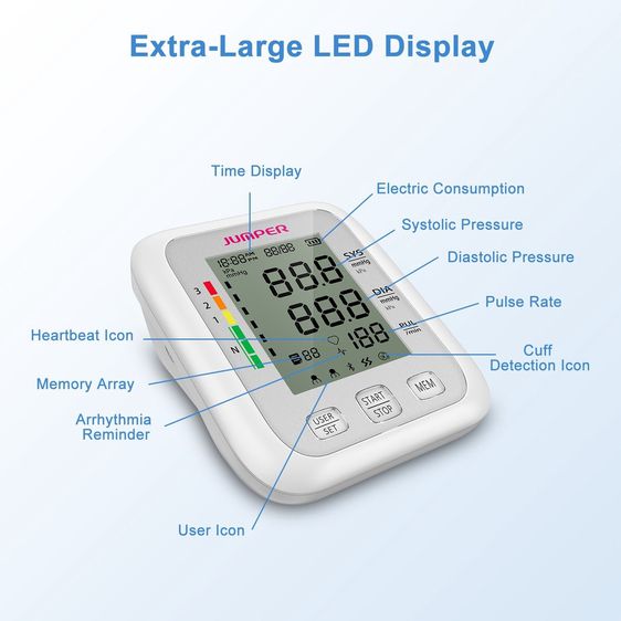 🔔ส่งฟรี🔔 Jumper เครื่องวัดความดันโลหิต รุ่น JPD-HA120 เชื่อม Bluetooth กับ มือถือได้ Blood Pressure Monitor Model HA120 รูปที่ 3