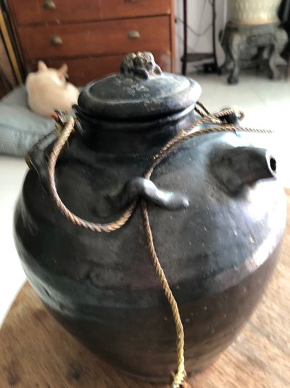 กานํ้าชาดินเคลือบสี่หูโบราณ รูปที่ 4