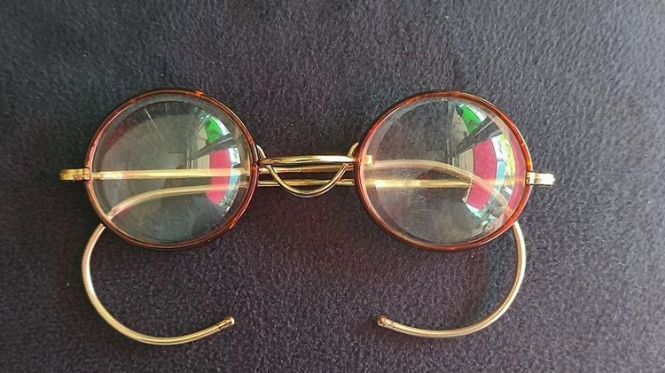 1930 Art Deco Antique Gold 14 K Faux Tortoise Shell Spectacles Glasses made in England แว่นโบราณ อายุร่วม 100 ปี ผลิตที่อังกฤษ ใน ช่วง คศ 19 รูปที่ 1