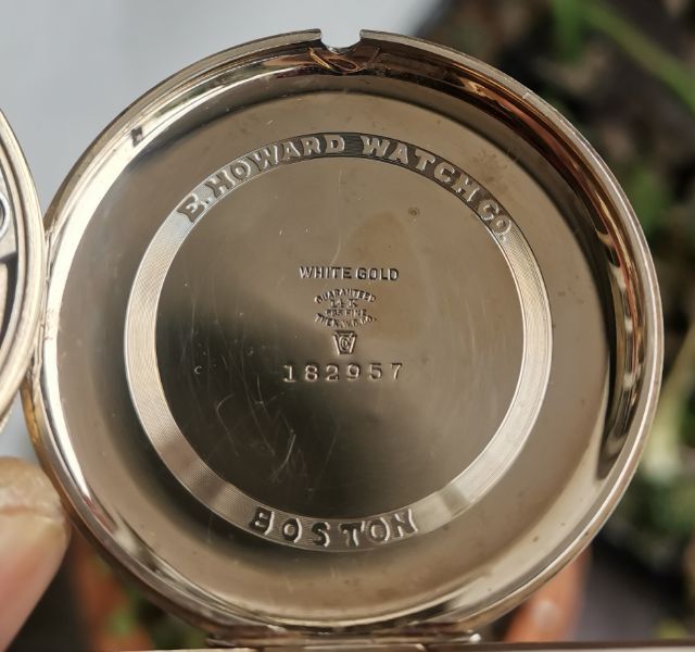 Howard 14k White Gold Solid Gold Pocket Watch รูปที่ 8