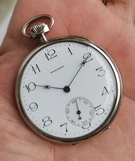 Howard 14k White Gold Solid Gold Pocket Watch รูปที่ 2