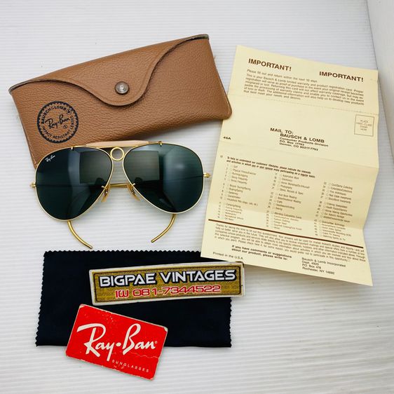 Vintage 80s RAYBAN SHOOTER MADE IN USA 62 mm ศูนย์ใหญ่ หูเกี่ยว  รูปที่ 3
