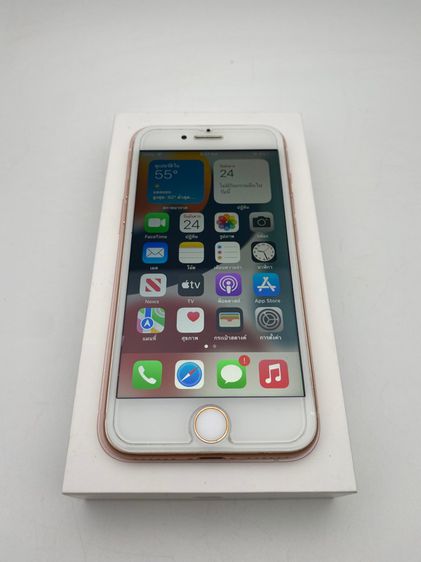 ขาย iPhone 8 สีทอง 64GB ศูนย์ไทย model th สภาพสวย สุขภาพแบตเยอะ สแกนนิ้วได้ปกติ รีเซ็ตได้ไม่ติดไอคราว อุปกรณ์ครบ