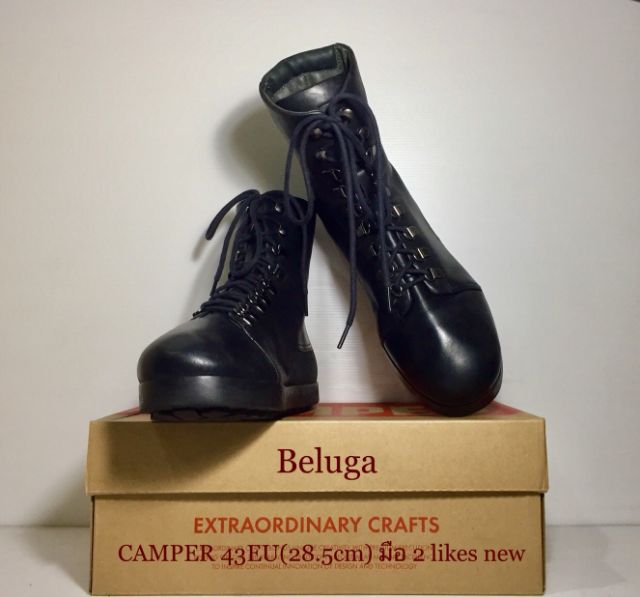 CAMPER Boots 43EU(28.5cm) ของแท้ มือ 2 รุ่น Beluga, รองเท้าบู้ท CAMPER หนังแท้ไร้ริ้วรอย Original พื้นเต็มเหมือนใหม่ ไม่มีตำหนิใดๆ สวยมาก รูปที่ 1