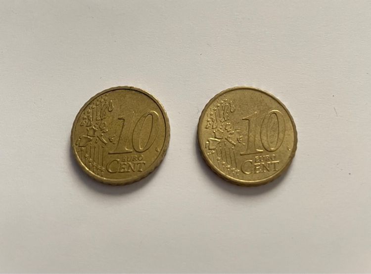 เหรียญ 10 euro cent ค.ศ. 2002 จำนวน 2 เหรียญ รูปที่ 1