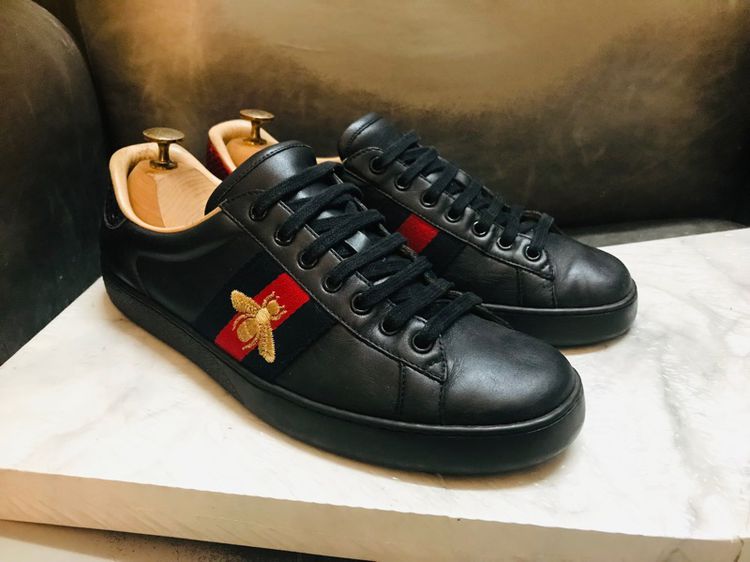 GUCCI ผึ้ง - Ace Bee Sneakers ( Black ) รูปที่ 4