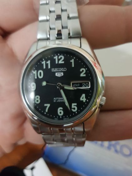 เงิน Seiko 5 Series SNK381K1 A Vintage Dial Watch 