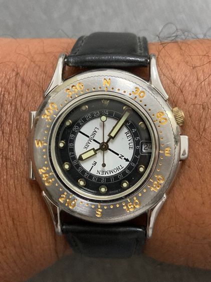 นาฬิกาคลาสสิคฝาเปิดหน้าปัดเทียบกับเข็มทิศเดินป่าได้ด้วยกับนาฬิกา Vintage watch Revue Thommen Landmark Kompass swiss made Quartz รูปที่ 3