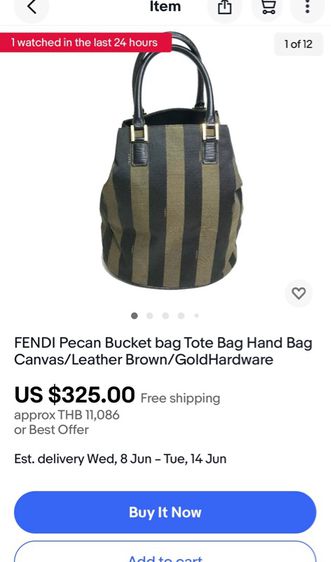 FENDI Pecan Bucket Bag Tote Bag รูปที่ 16