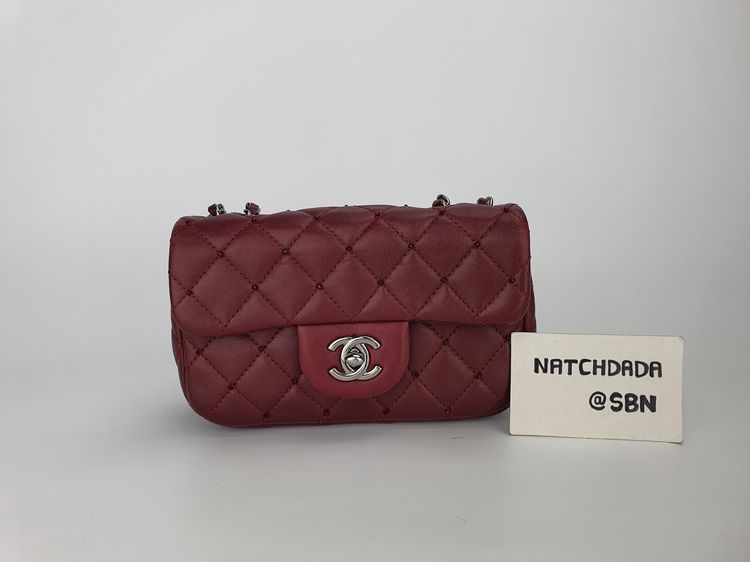 CHANEL LIMITED MINI SAC WITH CRYSTAL RED BURGUNDY LAMBSKIN SHINY RHW รูปที่ 2