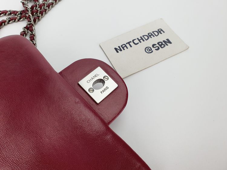 CHANEL LIMITED MINI SAC WITH CRYSTAL RED BURGUNDY LAMBSKIN SHINY RHW รูปที่ 13