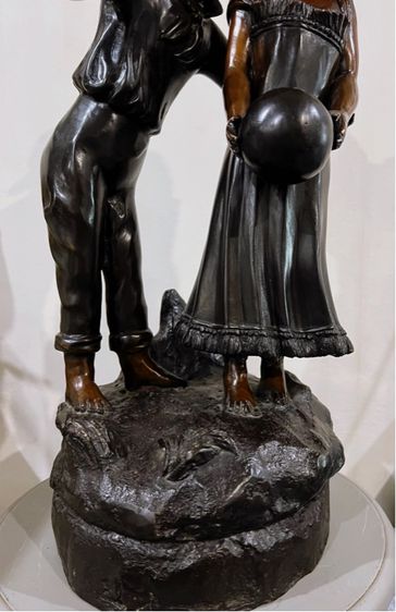 Boy and Girl brass statue from England  เด็กน้อยชายหญิงทองเหลือง นำเข้าจากอังกฤษ รูปที่ 3
