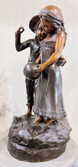 Boy and Girl brass statue from England  เด็กน้อยชายหญิงทองเหลือง นำเข้าจากอังกฤษ รูปที่ 4