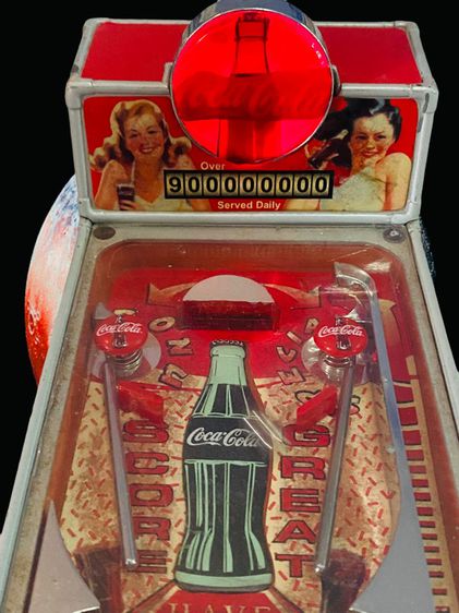 โคคา-โคลา พินบอล Coca Cola Pinball Machine Musical Bank ของสะสมวินเทจ รูปที่ 6